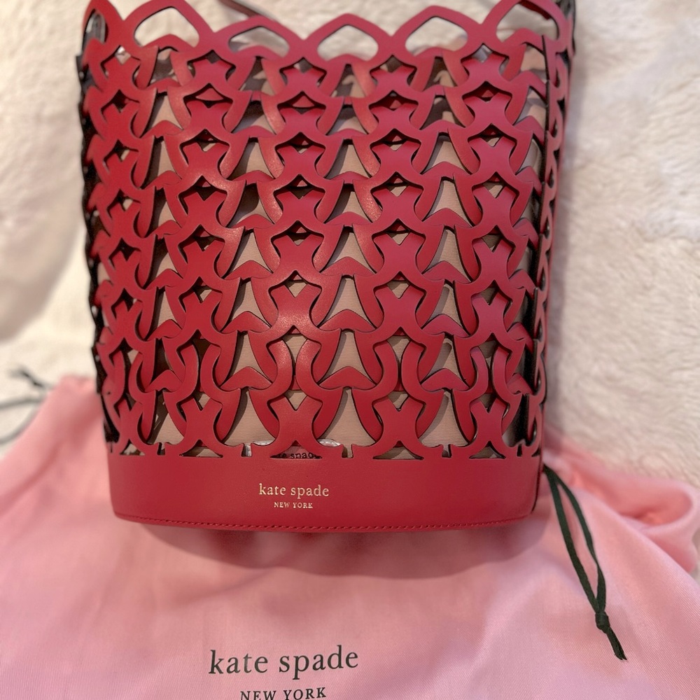 Kate Spade Red Cutout Tote Bag